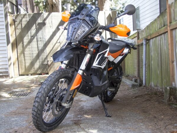 installed altrider skid plate for the ktm 790 adventure r