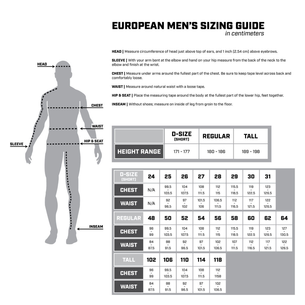 EU Size Chart Web